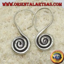 Karen handgemachte Haken Spirale Silber Ohrringe