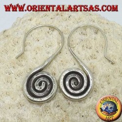 Karen handgemachte Haken Spirale Silber Ohrringe