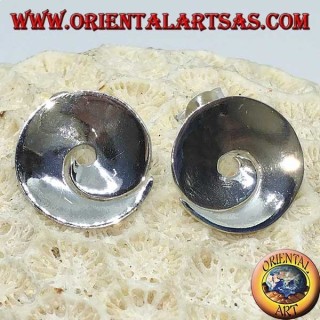 Pendientes de plata lóbulo espiral cóncavo