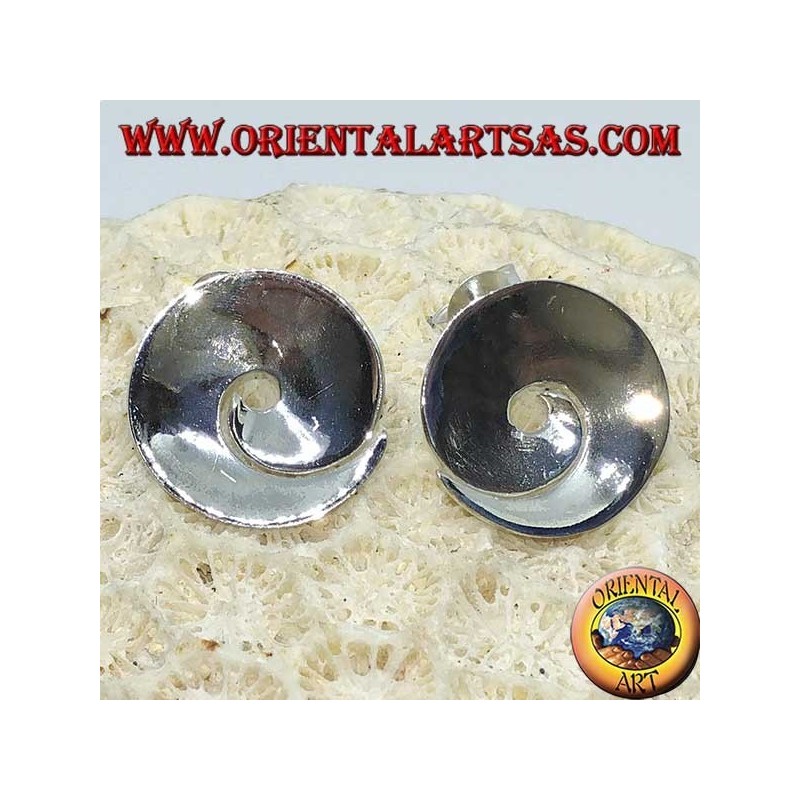 Boucles d'oreilles à lobes spirales concaves en argent