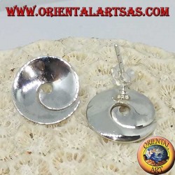 Pendientes de plata lóbulo espiral cóncavo