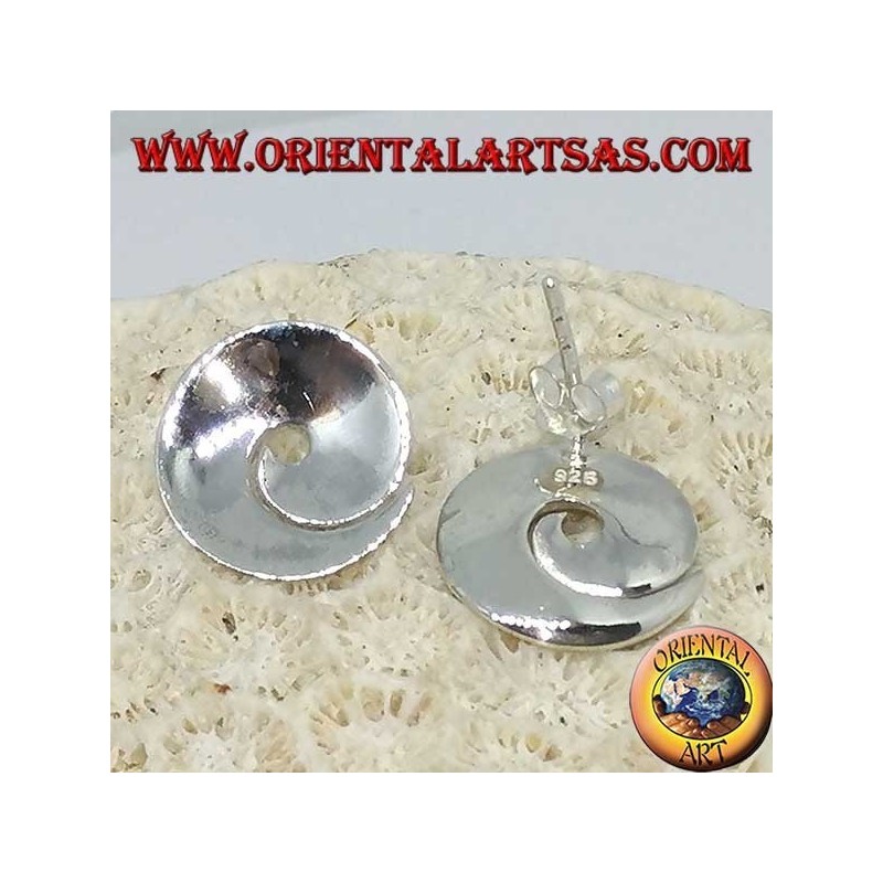 Boucles d'oreilles à lobes spirales concaves en argent