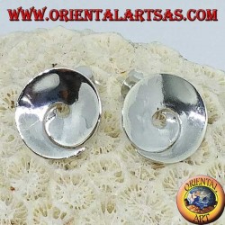 Pendientes de plata lóbulo espiral cóncavo