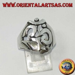 Silver ring with Aum or Om (ॐ) sacred letter of Hinduism