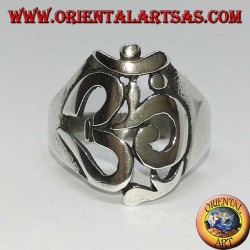 Silver ring with Aum or Om (ॐ) sacred letter of Hinduism