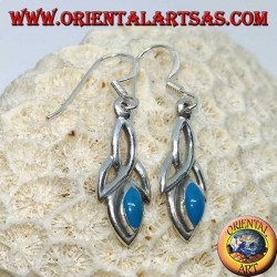 Boucles d'oreilles en argent avec noeud tyrone et pâte turquoise