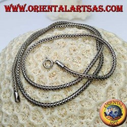 Collar de plata, sección cuadrada de eslabón de serpiente de 45cm