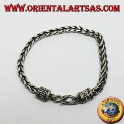 Silber Quadrat Knoten Armband