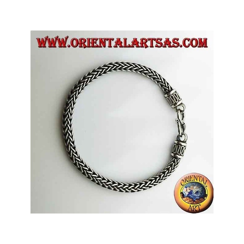 Silberarmband mit Schlangenbindung, runder Abschnitt