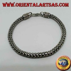 Bracelet en argent à armure de serpent, section ronde