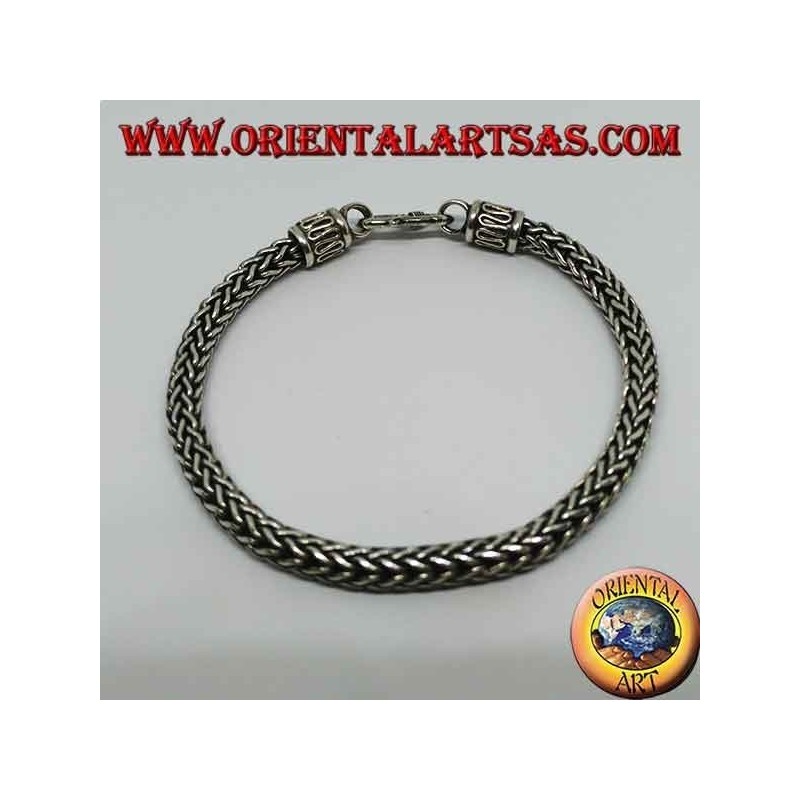 Silberarmband mit Schlangenbindung, runder Abschnitt
