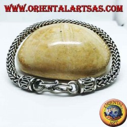 Snake weave silver bracelet, round section