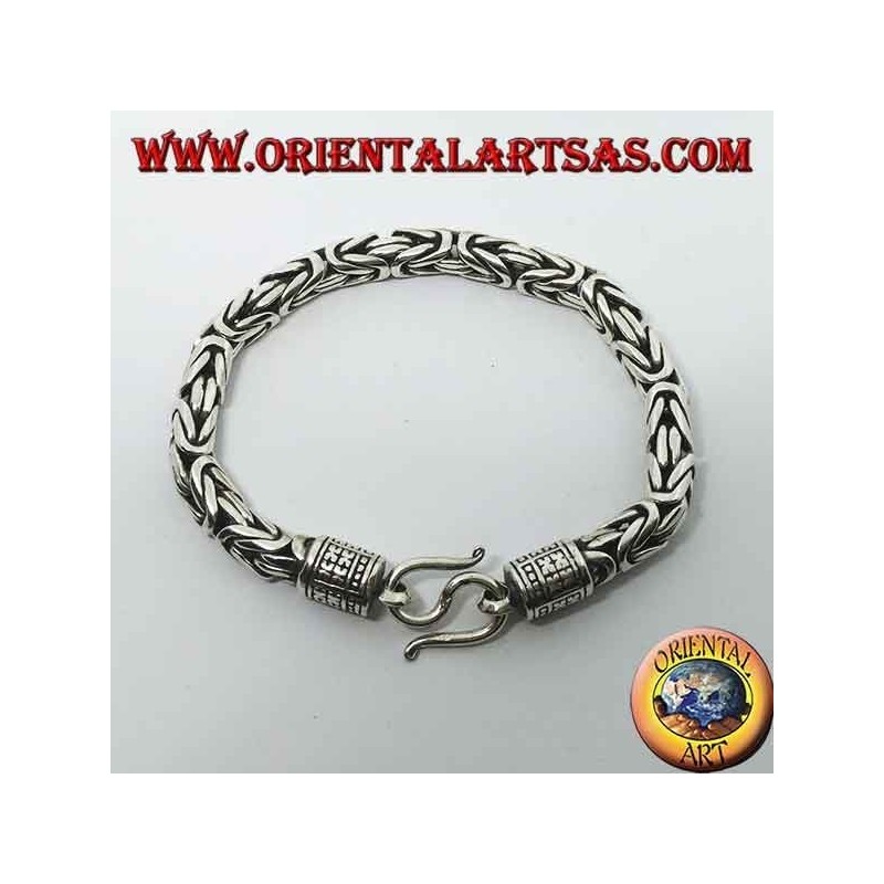 Silver bracelet, Borobudur square section (mm. 6.5 * 6.5)
