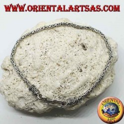 Pulsera de plata Borobudur, enlace bizantino de 2,5 mm.