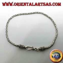 Borobudur silver bracelet, 2.5mm Byzantine link