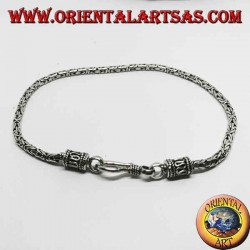 Borobudur silver bracelet, 2.5mm Byzantine link