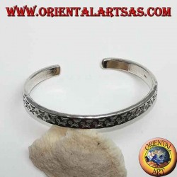 Bracelet rigide en argent, avec des incisions de lunes artificielles