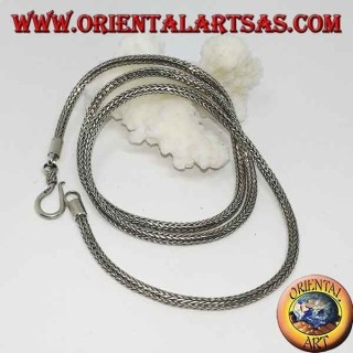 Silver necklace, snake link round section cm. 50 * mm. 2.5