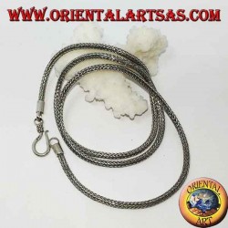 Collar de plata, eslabones de serpiente, sección redonda cm. 50 * mm. 2.5