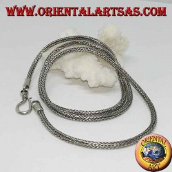 Collar de plata, eslabones de serpiente, sección redonda cm. 50 * mm. 2.5