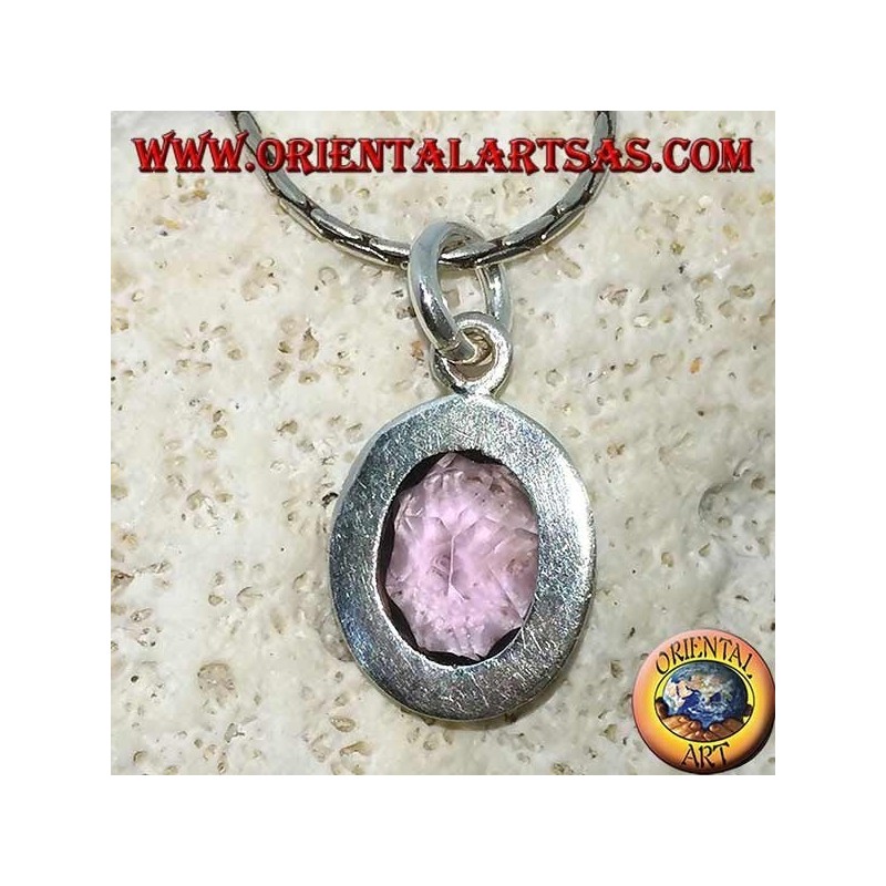 Colgante de plata con hermosa amatista natural con un marco simple
