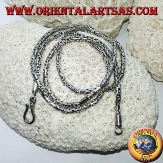 Collana in argento, snake  BOROBUDUR  maglia bizantina ( cm 40 * mm 2,5 )