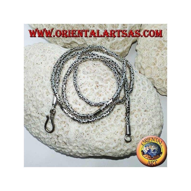 Silberkette, BOROBUDUR-Schlange, Byzantinisches Netz (40 cm * 2,5 mm)