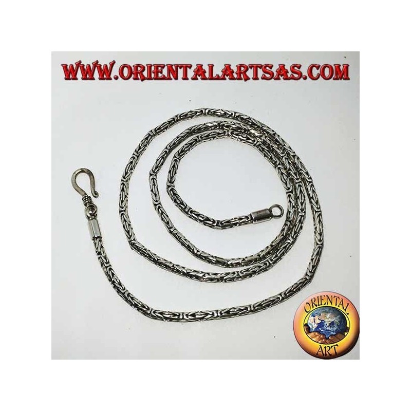 Silver necklace, BOROBUDUR snake, Byzantine mesh (40 cm * 2.5 mm)