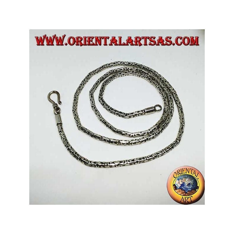 Collar de plata, serpiente BOROBUDUR, malla bizantina (40 cm * 2.5 mm)