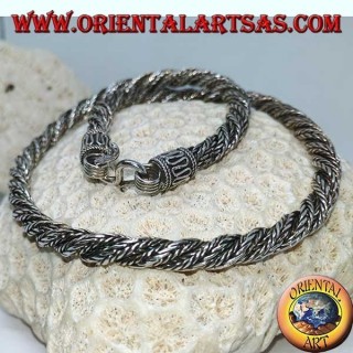 Collier torsadé en argent (45 cm de long, 6 mm d'épaisseur)