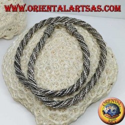 Collar de plata trenzado (45 cm de largo, 6 mm de grosor)