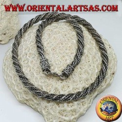 Collar de plata trenzado (45 cm de largo, 6 mm de grosor)