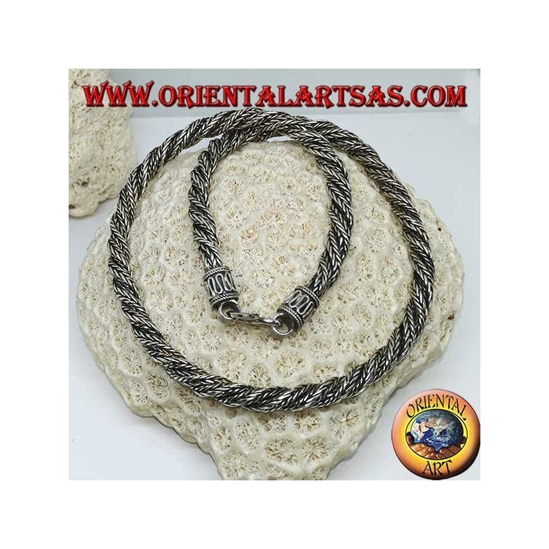Collier torsadé en argent (45 cm de long, 6 mm d'épaisseur)