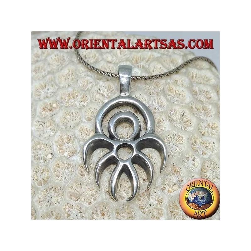 Silver pendant Maori symbol of defense protection