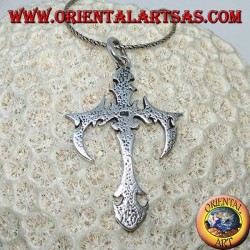 Colgante de plata, cruz tribal gótica