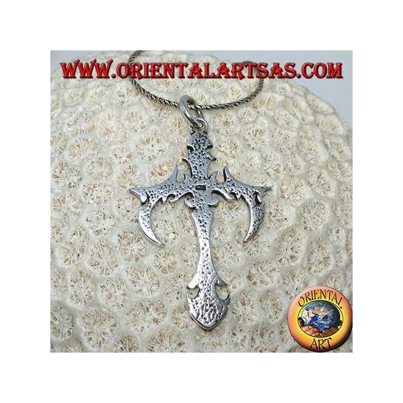 Silver pendant, Gothic tribal cross