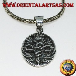 Silberanhänger Medaille des Caduceus von Hermes in zurückhaltender Ausführung