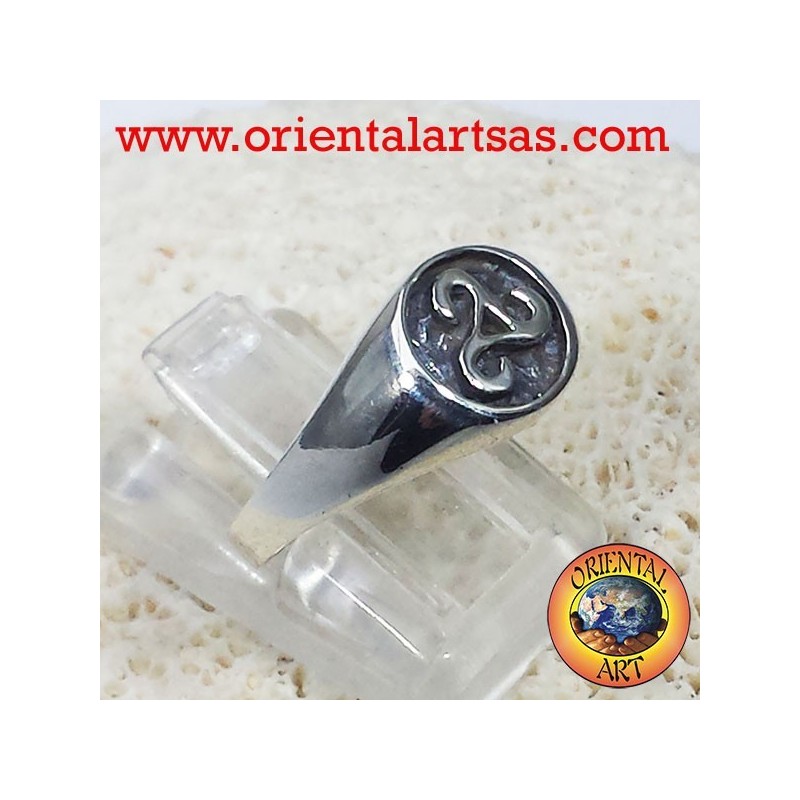 anello sigillo  triskele in argento