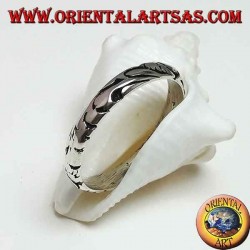 Silberring, 4 mm geschnitzter Bandring