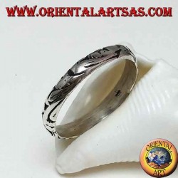 Silberring, 4 mm geschnitzter Bandring