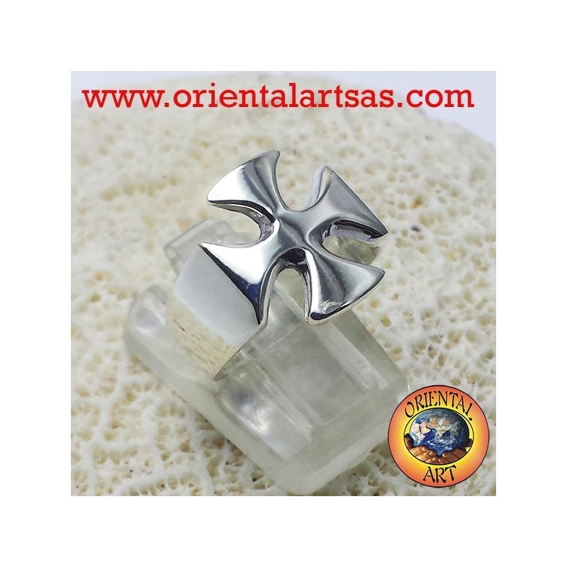Anello croce dei cavalieri dei templari in argento