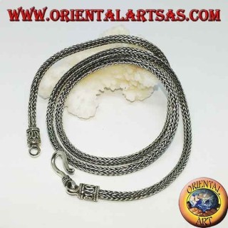 Collana  in argento, maglia snake sezione tonda da cm. 50 * mm. 3