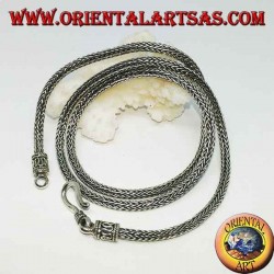 Collar de plata, eslabones de serpiente, sección redonda cm. 50 * mm.  3