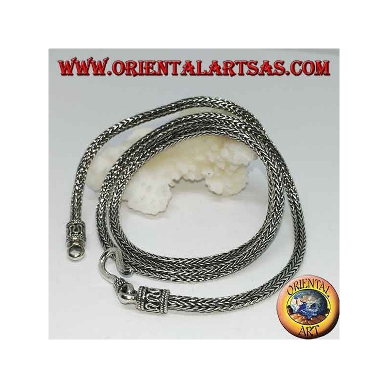 Collier en argent, lien serpent section ronde cm. 50 * mm.  3