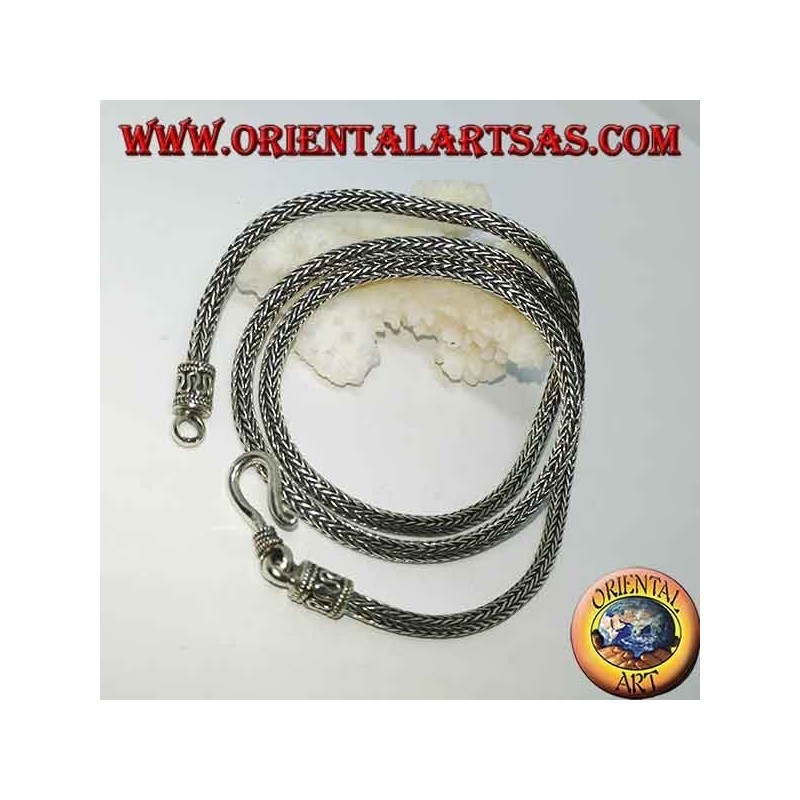 Silver necklace, snake link round section cm. 50 * mm.  3