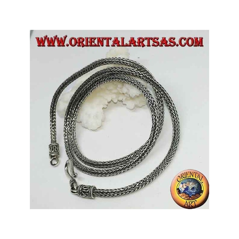 Silver necklace, snake link round section cm. 50 * mm.  3