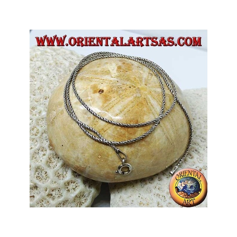 Silver necklace, 45 cm twisted snake