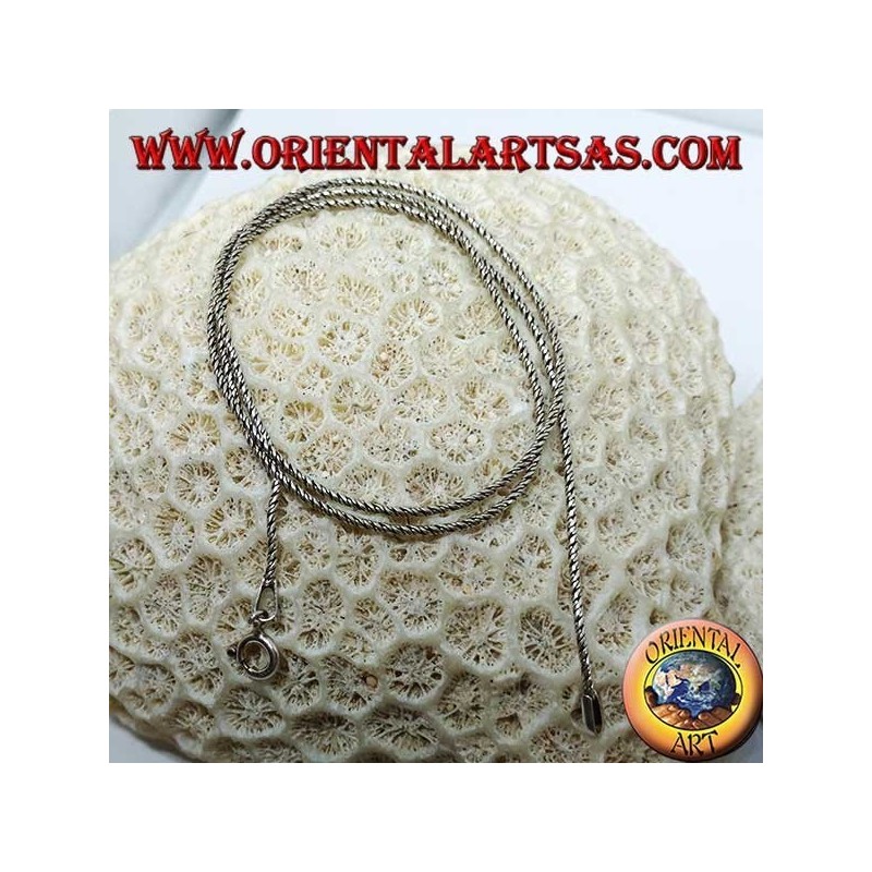 Collar de plata, serpiente retorcida de 45 cm.