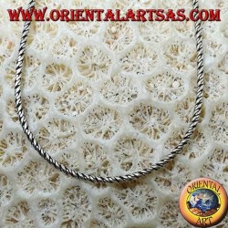 Silver necklace, 45 cm twisted snake