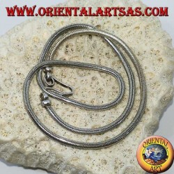 Collar de plata, serpiente india longitud 45 cm espesor mm. 2.8